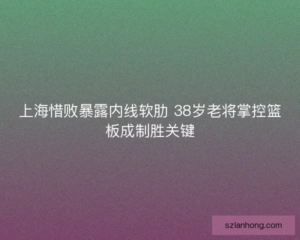 上海惜败暴露内线软肋 38岁老将掌控篮板成制胜关键