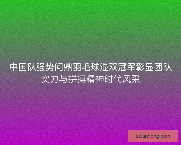 中国队强势问鼎羽毛球混双冠军彰显团队实力与拼搏精神时代风采